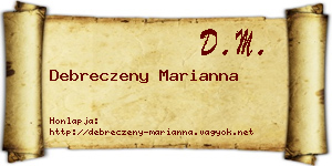 Debreczeny Marianna névjegykártya